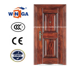 Panel de diseño de madera Color Secuirty Puerta de acero con Ce (WS-104)